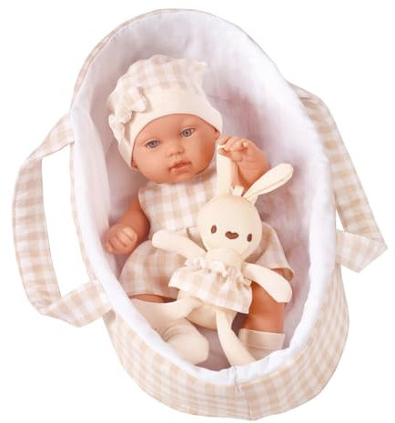 Mini emulierte Puppe Poupee Bebe 30 cm realistische wiedergeborene Babypuppe Mini-Rebornpuppen Bebe wiedergeborene Silikon-Neugeborenenbabypuppe mit Kleidung Spielzeugpuppe für Kind