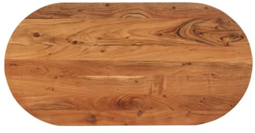 vidaXL Tischplatte, Holzplatte Holztischplatte Oval, Möbelplatte Platte für Beistelltisch Bartisch, Massivholzplatte Schreibtischplatte Ersatzplatte, 100x50x2,5cm Massivholz Akazie