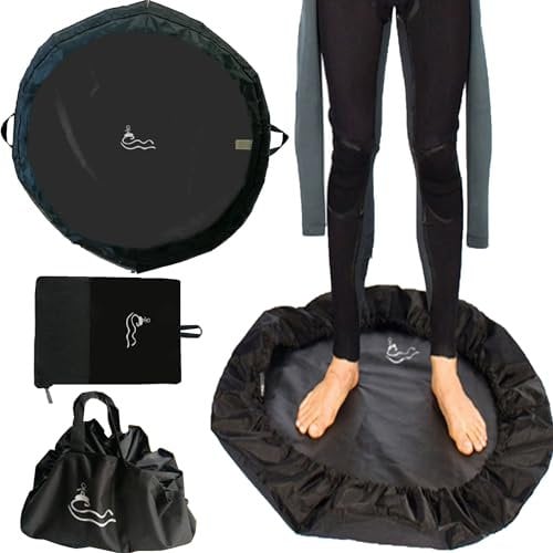 SUQ Cambiador de Traje, Cambiador de Surf, Bolsa de Playa Portátil, Resistente al Agua, con Bolsa de Almacenaje, Correa de Asa y Cordón para Surfistas, Kayakistas, Deportes Acuáticos (Negro)