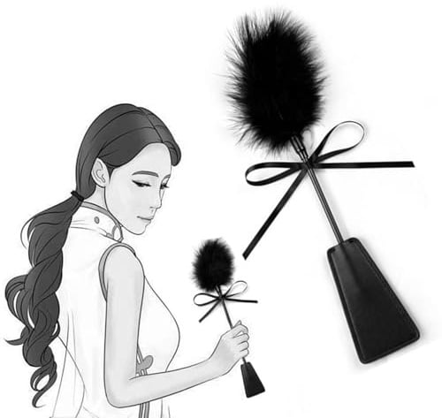 PUTISHU Feather Tickling Stick Flirting Teasing Toy Paddle Flogger Sex Whip | BDSM Paddle Sex Play Tickling Romantic Flirting Slave Spanking Tickler for Couples Sex Games Erotic SM Sex Toy