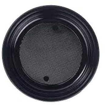 Innclean Assiette à dessert noire réutilisable en plastique 17 cm 10 cf x 25 pièces (250 plats)