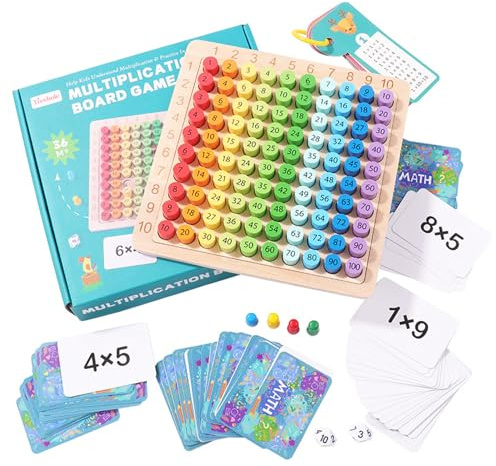 SCBOY 1x1 Lernen Spiel Montessori Multiplikationsbrett Einmaleins Lernen Für Mathematische Manipulationen Kinderzählspielzeug