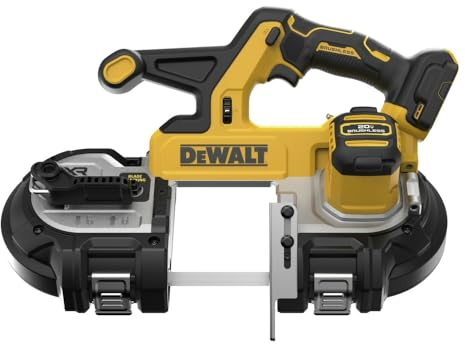 DEWALT Sierra de cinta MAX XR de 20 V, motor sin escobillas, portátil e inalámbrica, capacidad de corte de 3-3/8 pulgadas, solo herramienta desnuda (DCS378B)