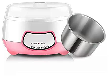 Yogurt Maker Mini Máquina automática de yogur Hogar DIY Yogurt Herramientas Electrodomésticos de cocina Tanque de acero inoxidable Rosa Fácil de usar para principiantes y profesionales