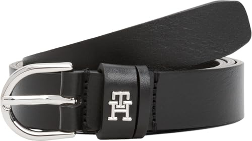 Tommy Hilfiger Damen Gürtel Essential Effortless 2,5 cm Ledergürtel, Schwarz (Black), 75 cm