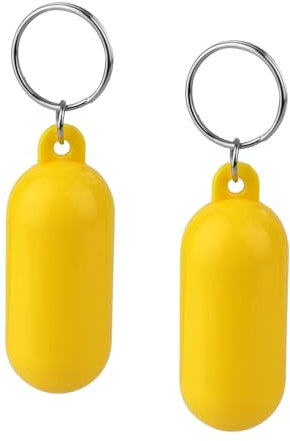 NQEUEPN 2pcs Bateau Porte-Clés Flottantes, 6,5x2,5cm Jaune Pendentif pour Clé Flottante Forme Ovale en Plastique pour la Navigation de Plaisance Le Surf l'Aviron la Pêche Les Sports de Plein Air