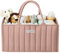 love & lullabies Nappy Caddy Organiser, Stylish Baby Basket, Diaper Storage, Newborn Essentials, Baby Shower List Gift (Blush Pink)