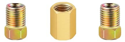 FROMCEO Raccord de ligne de frein 3/8-24 fils pour tuyau de frein 3/16 Connecteurs de tuyau de frein 1 Union et 2 pièces auto