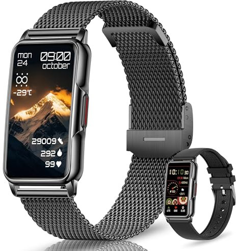 Smartwatch Uomo Donna, 1,47 HD 126+ Sportive Orologio Smartwatch con Notifiche Bluetooth, Pedometro, Monitoraggio del Sonno, Cardiometro SpO2, Fitness Tracker Impermeabile IP68 per Android/iOS