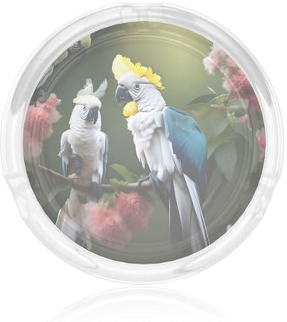 Schöner Kakadu-Vogel-Blumenglas-Aschenbecher, Zigarren-Aschenbecher, Indoor-Aschenbecher, Unkrautaschenbecher, Wohnzimmer- und Innenaschenbecher und andere Dekorationen