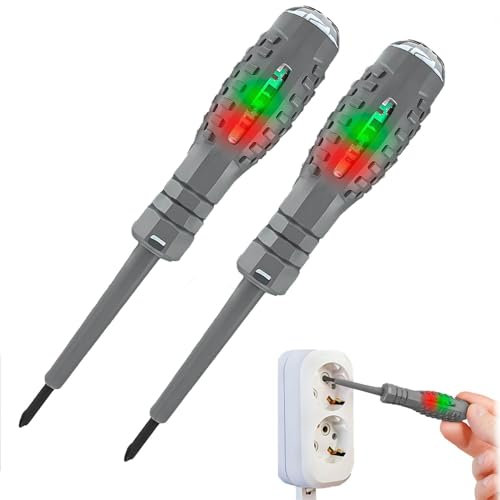 Voltage Detector Tester Pen, 2-in-1 High Torque Magnetic Screwdriver, Wire Breakpoint Finder, Magnetic Screwdriver Head, 12-250V (Crosshead - 2Pc)