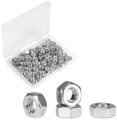 Yinpecly 100pcs M6-1.0 Hex Nut, 304 Stainless Steel Nuts