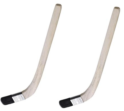 Confezione da 2 pennelli per radiatore, con setole curve da 2,5 cm, con manico lungo in legno, per dipingere aree difficili