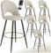 TecTake® Lot de 6 Tabouret Bar Aspect Velours Chaise de Bar avec Repose-Pieds Chaise Haute Cuisine pour îlot Central H110cm Rembourrée avec Dossier Tabouret Haut Cuisine comptoir Bar