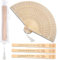 zyinoant 30Pcs Personalized Wooden Hand Fans Wedding Favors For Guests Bulk Foldable Fans Handheld Personalized Wedding Party Gifts With Tassel Yarn Bags (30)