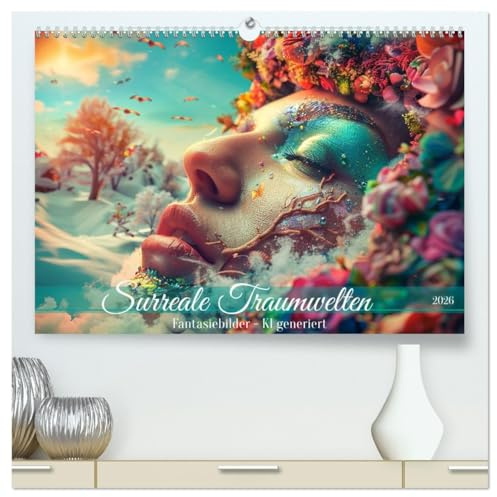 Surreale Traumwelten (hochwertiger Premium Wandkalender 2026 DIN A2 quer), Kunstdruck in Hochglanz: KI generierte Fantasiebilder aus deinen Träumen (CALVENDO Kunst)
