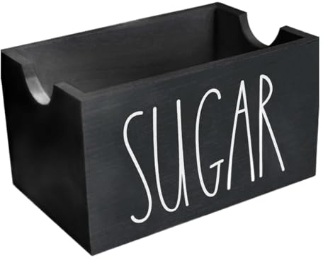 KESOTO Zuckerpakethalter für 20 Beutel, Holzdisplay für Kaffeebar Und Küche, Schwarz
