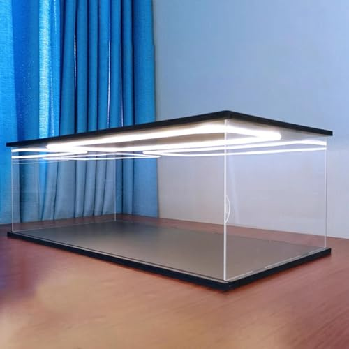 Vibeo Acryl Vitrine Acryl-Vitrine mit LED-Beleuchtung, Öffnbare Acryl-Aufbewahrungsbox, 10 20 30 35 40 45 cm Breit, Transparente Vitrine für Autos, Spielzeug(20x10x15cm/8x4x6in)