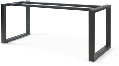 [en.casa] Tischgestell Vestmalu Metall Tischfuß für Esstisch Schreibtisch 140 x 70 x 72 cm Tischkufen höhenverstellbar Schwarz