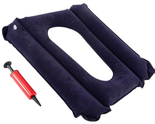 Dekubitus Sitzkissen, Aufblasbares Antidekubitus Sitzkissen für Gesäß | Anti Dekubitus Kissen mit Loch für Rollstuhl, Bett und Toilettenstuhl, Dekubitu Luftkissen mit Pumpe zur Druckentlastung