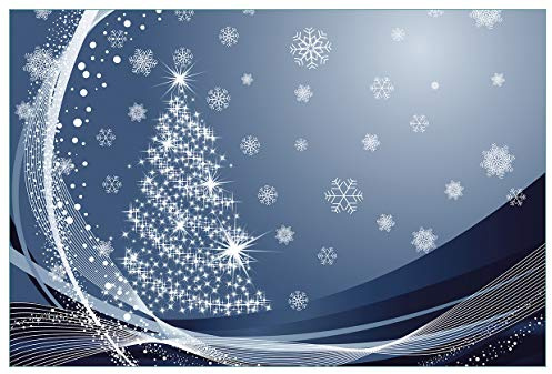 Wallario Küchenrückwand selbstklebend 90 x 60 cm, Motiv: Glitzernder Tannenbaum mit Schneeflocken | Spritzschutz abwischbar & pflegeleicht