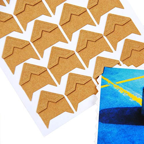 Selbstklebende Fotoecken, 360 Stück, säurefrei, Kraftpapier
