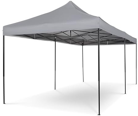 All Seasons Gazebos 3x6 Fully Waterproof Pop up Gazebo With Accessories - Metallic Grey