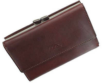 Tony Perotti Vollkorn-Leder-Clip-Top Geldbörse mit Rahmen mit RFID Schutz 1005_1 Braun