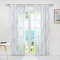 ESLIR Gardinen mit Schlaufen Vorhänge Gardinenschals Transparent Schlaufenschal Wellen Muster Voile Grau BxH 140x225cm 1 Stück
