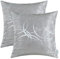 CaliTime Kissenbezüge für Dekokissen, 2 Stück, für Couch und Sofa, Heimdekoration, modern, glänzende und stumpfe Kontraste, geometrische Formen, Polyester-Mischgewebe, Silbergrau, 40 x 40 cm