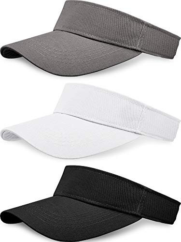 3 Pieces Sun Visor Hats for Women Men Adjustable Sports Athletic Visor Baseball Cap for Hiking Running Tennis Outdoor