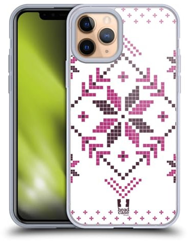 Head Case Designs Pink Und Weiss Fair Isle Winter Muster Gelhülle [Militärischer Schutzgrad] Kompatibel Mit Apple iPhone 11 Pro Und Kompatibel Mit MagSafe