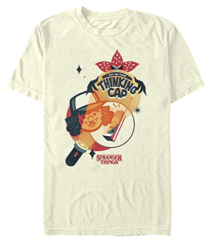 Stranger Things Herren Thinking Cap Short Sleeve T-shirt, Natürlich, S