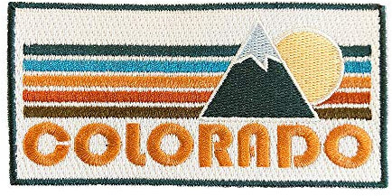 Colorado Aufnäher zum Aufnähen, Motiv: Berge, Retro, 100% Stickerei, Colorado (4 x 2 Zoll)