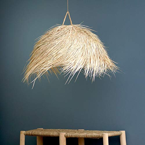 Suspension bohème en paille - Forme boule