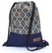 By Bers Leon großer Premium Turnbeutel mit Innentaschen Rucksack Tasche Damen Herren Teenager Gym Bag Draw String 45x34cm für Sport Reise Alltag Einkauf (Boho 001Blau)