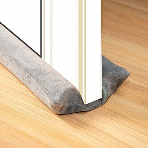 Marwood Under Door & Window Stopper 76cm-96cm Adjustable Door Windproof Stopper, Foam Door Sweep Air & Noise Blocker for Bottom of Doors Double Side - Grey 30-38