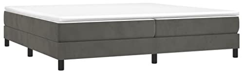 vidaXL Boxspringbett mit Matratze Dunkelgrau 200x200 cm Samt