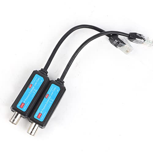 Tiiyee Transmisor de Red IP, Extensor Pasivo IP Ethernet sobre Coaxial Extensor De Receptor 10/100Mbps 1CH Pasiva Distancia hasta 220M para Cámara NVR Rápido y Fácil Instalar