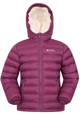 Mountain Warehouse Seasons Kids Padded Hooded Jacket | Water Resistant Childrens Fur-Lined Puffer Coat for Boys & Girls, Lightweight & Insulated for Warmth, for School, Light Rain