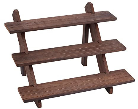 NBEADS 3-Tier Retail Ohrring Display Riser, Kaffeefarbe Ohrring Ringhalter Abnehmbarer Unbehandelter Holz Schmuckkarten Ausstellungsständer Für Den Einzelhandel Mit Nut für Kunsthandwerk Schmuck