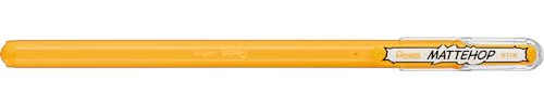 Pentel K110-VGX Mattehop Gel-Tintenroller mit hochdeckender Tinte in mattem Finish, Modell mit Kappe, 1 Stück, gelb