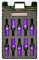 OMP Speed Juego de 20 Tornillos Acero con Protector de Aluminio de Colores M14X1.5 Llave de 17-19 Largo 28mm con Protector Morado de Aluminio 7075 + DIN 12.9