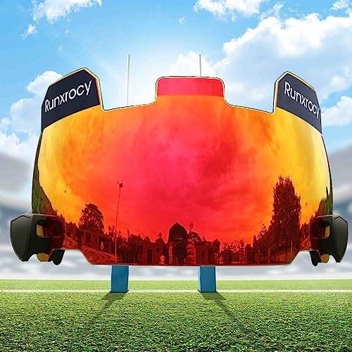 Runxrocy Fußballvisier für Helm Fußball Visier Augenschutz Universal Fit Outdoor Sport Schutz Augenschutz für Helm inkl. Visier Clips