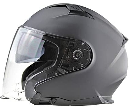ViPER RSV22 Open Face Motorbike Helmet - Motorcycle Jet Crash Helmet for Men Women with Drop Down Sun Visor - ECE 22.06 Approved For Electric Bike Scooter Touring Moped Urban Motorbike Helmets