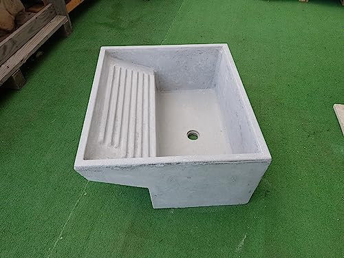 Fregadero de lavandería de cemento gris, medidas 70 x 62 x 30 (h) cm