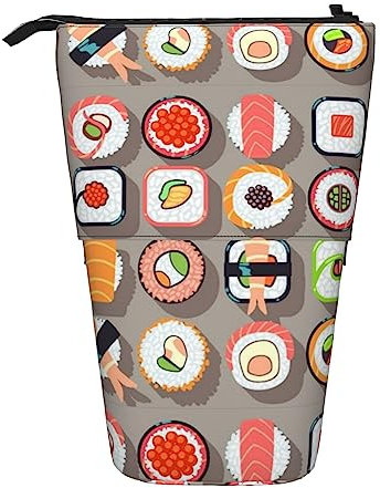 Tand Up Federmäppchen mit Punktemuster, Schwarz und Weiß, Viele Sushi-Futter., Einheitsgröße, Taschen-Organizer