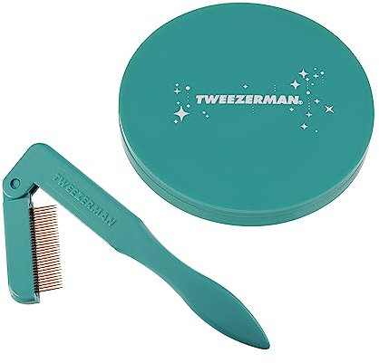 TWEEZERMAN Wimperkamm und Handspiegel Geschenkset Weihnachten in Majestic Turquoise, iLashcomb & Mirror Set, Limited Edition