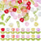 GORGECRAFT 160Pcs Colorful Translucent Tulip Flower Beads Handcrafted Crystal Loose Glass Floral Bead for Women Crafts DIY Jewelry Making Bracelet Hair Accessories Earring Spring Summer Gifts