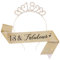 TOPWAYS 18. Geburtstag Mädchen Frauen Deko Schärpe und Tiara Kit, Geburtstag Geschenke Fabulous Sash & Headband Krone Geburtstag für 18 Geburtstag Deko Mädchen Frauen (18 Fabulous, Gold)
